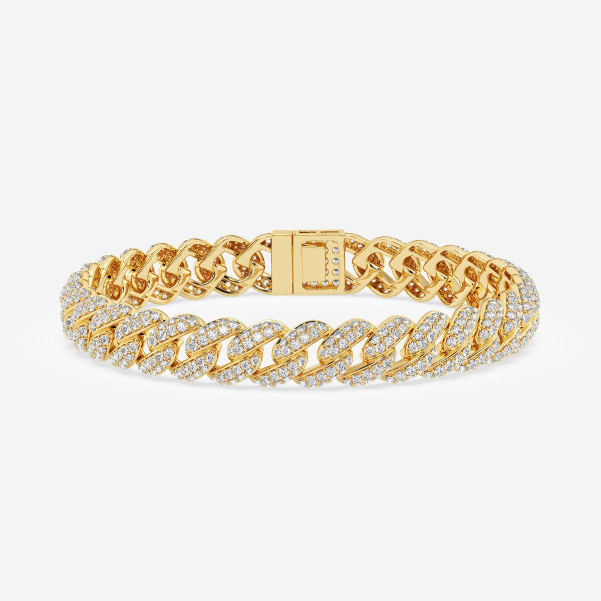 14kt Gold 7ct Diamond Cuban Link Bracelet