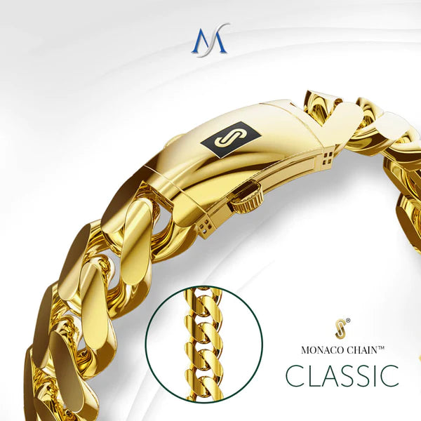 10kt Gold Monaco Classic Chain Bracelet