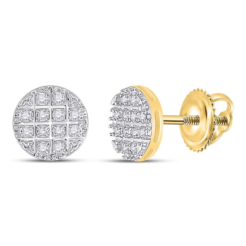 10K Gold .10 ct Diamond Cluster Earrings