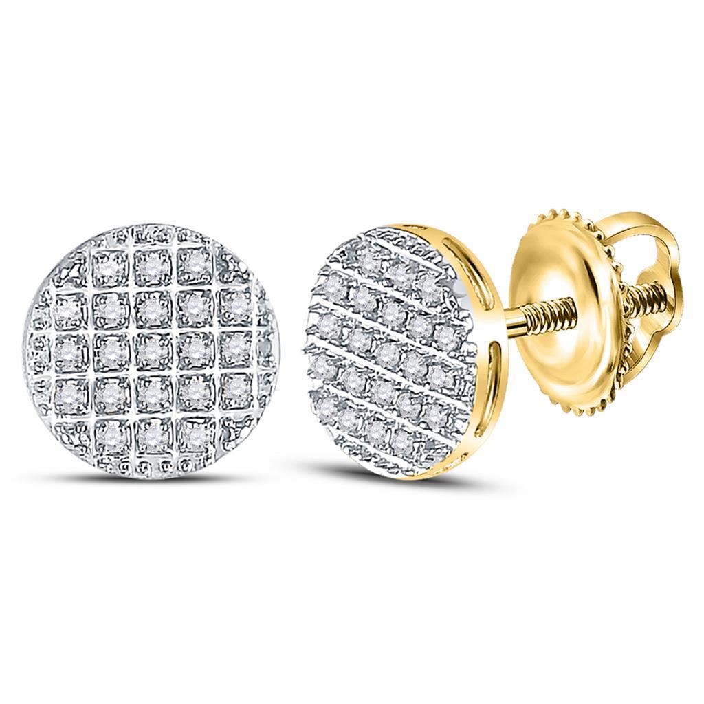 10K Gold .10 ct Diamond Cluster Earrings