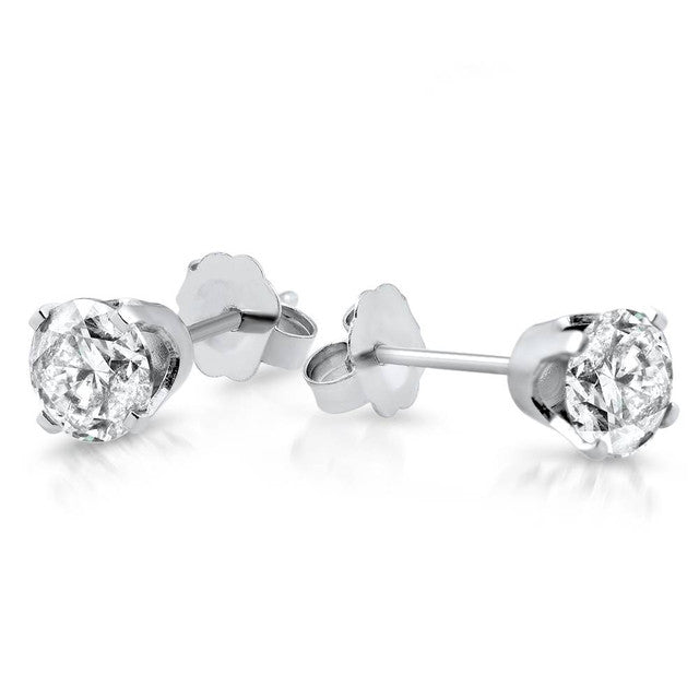 14kt White Gold 1ct Diamond Stud Earrings