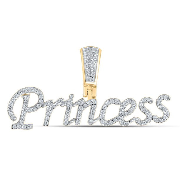 10kt Gold 1/3 ct Diamond Princess Pendant