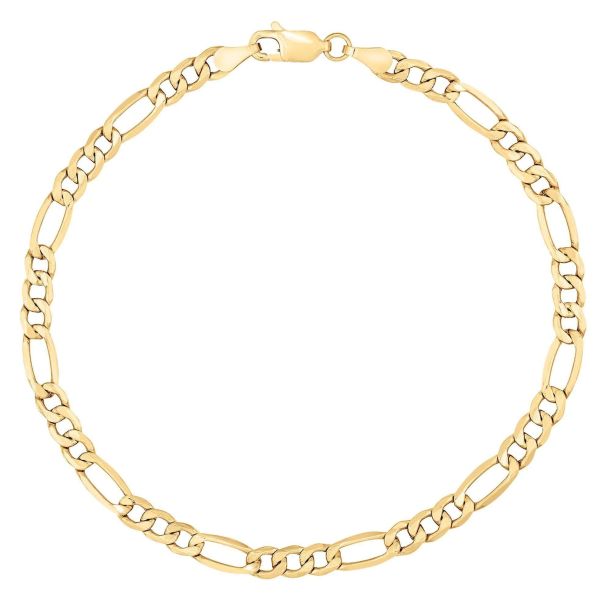 10kt Gold Solid Figaro Bracelet