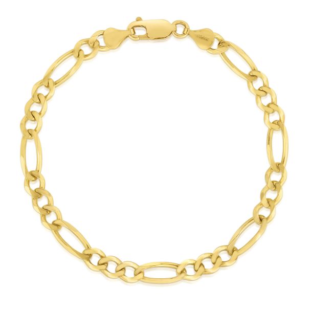 10kt Gold Hollow Figaro Bracelet