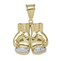 10k Two-Tone Gold Double Boxing Glove Pendant