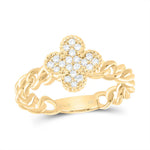 14k Gold 1/5 ct Diamond Clover Ring