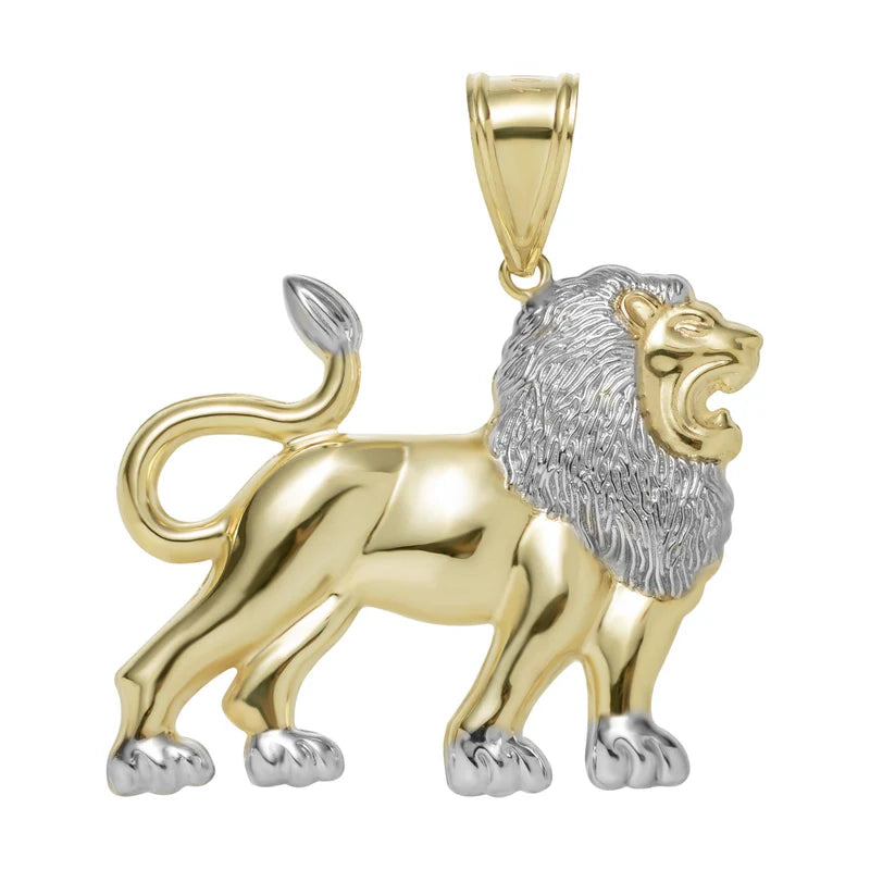 10k Gold Walking Lion Pendant