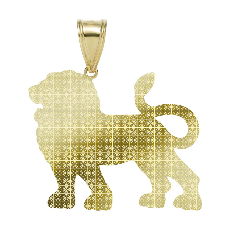 10k Gold Walking Lion Pendant