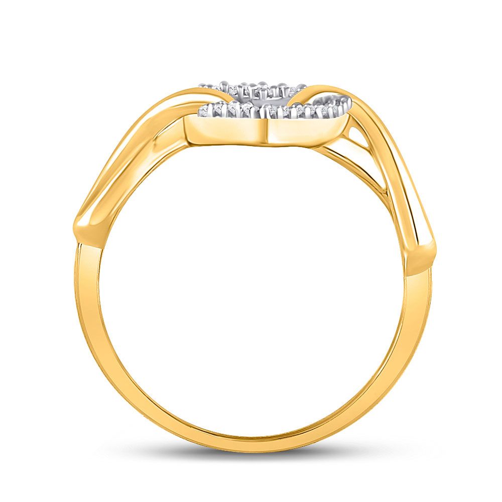 10k Gold 1/10 ct Diamond Infinity Twist Heart Ring