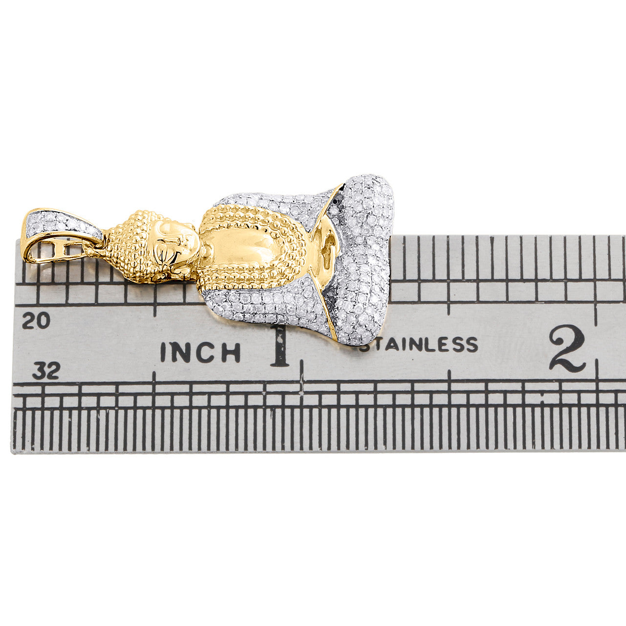 10K Gold 1/2 ct Diamond Buddha Pendant