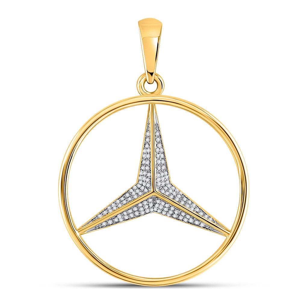 10k Gold 1/3 ct Diamond Mercedes Pendant