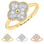 10k Gold 1/3 ct Diamond Clover Ring