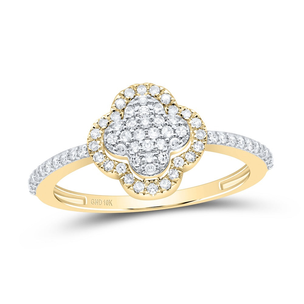 10k Gold 1/4 ct Diamond Clover Ring