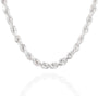 10k White Gold Hollow Rope Chain 2.5 mm - 7 mm