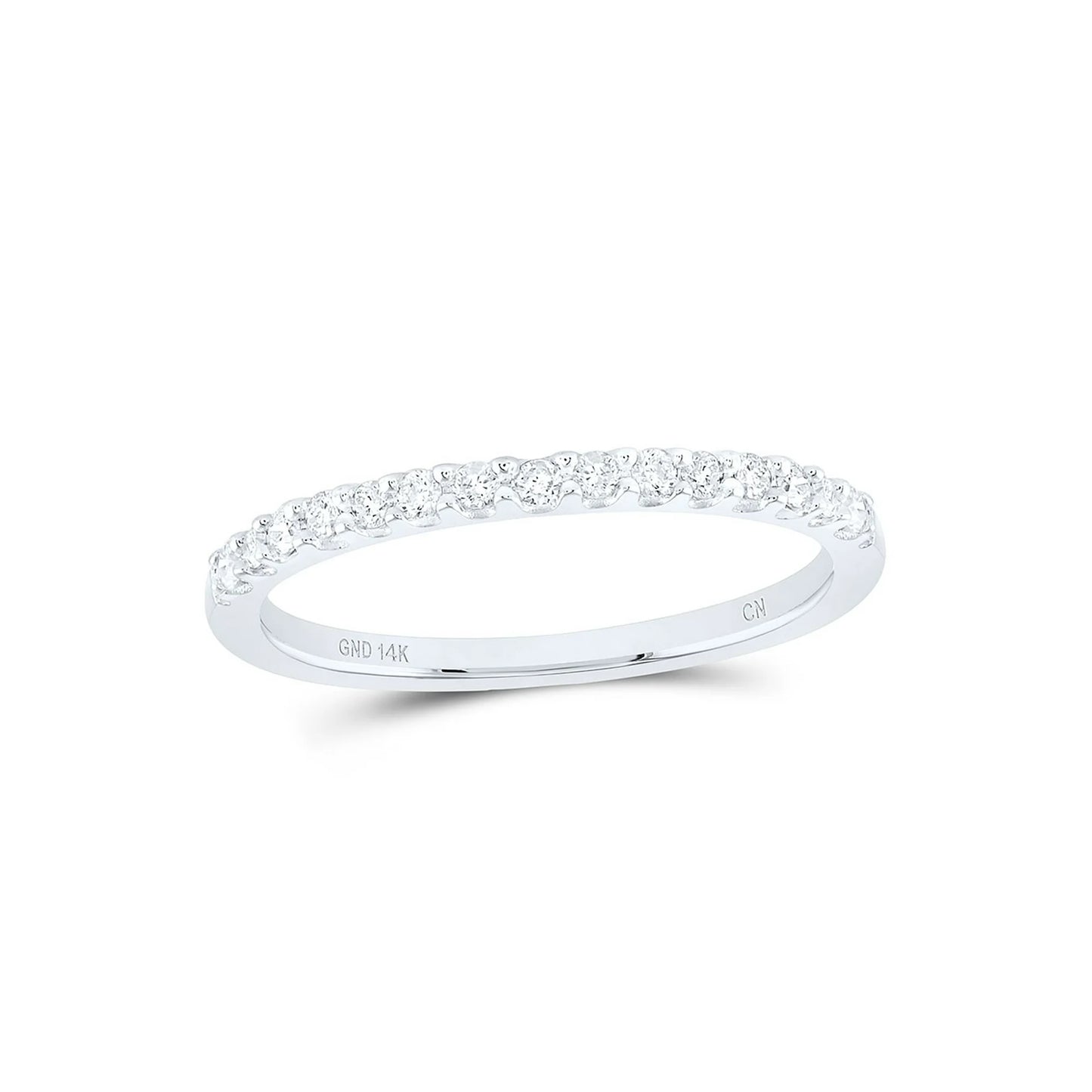 14k White Gold 1/5 ct Diamond Wedding Band
