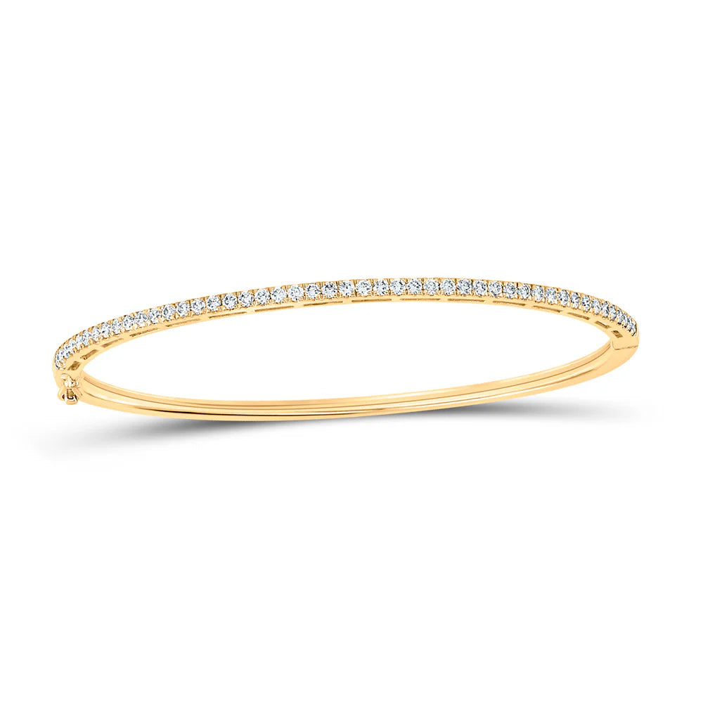 14k Gold 1 ct Diamond Bangle Bracelet
