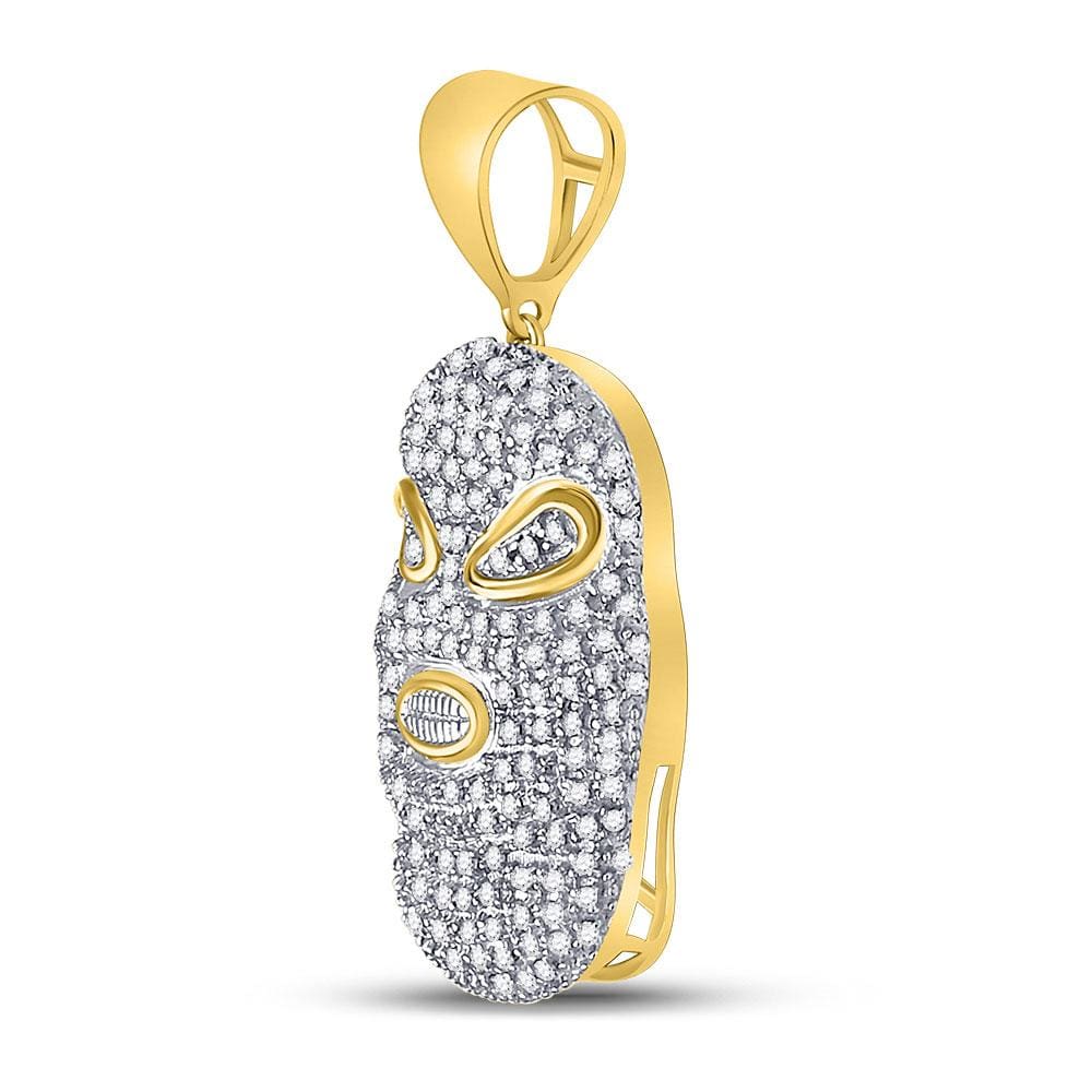 10k Gold 5/8 ct Diamond Hood Mask Pendant