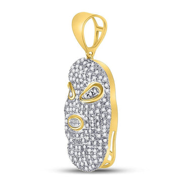 10k Gold 5/8 ct Diamond Hood Mask Pendant