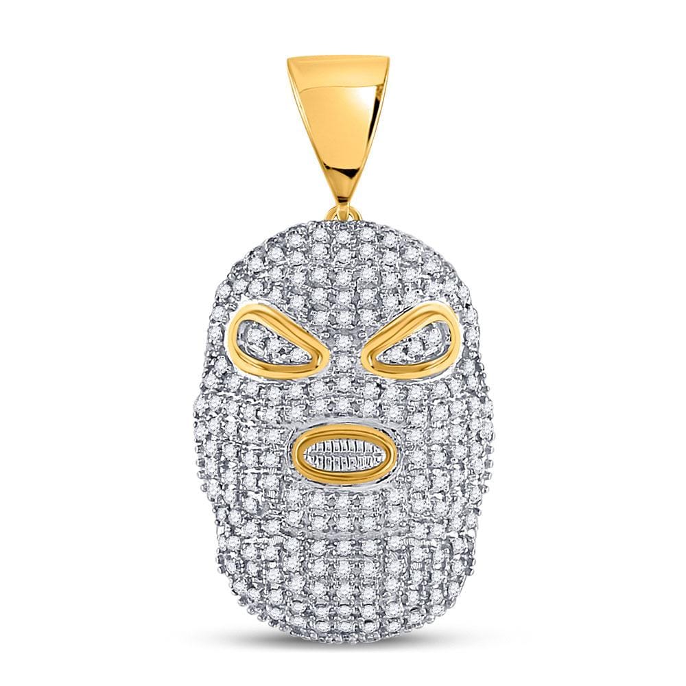 10k Gold 5/8 ct Diamond Hood Mask Pendant