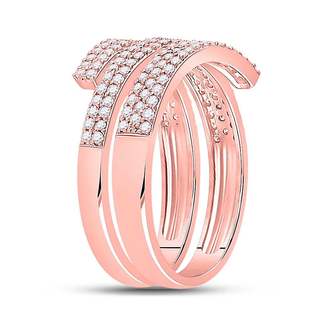 14k Rose Gold 1 ct Diamond Bypass Ring