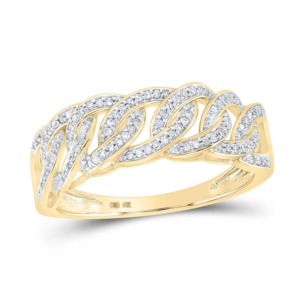 10k Gold 1/4 ct Diamond Cuban Link Ring