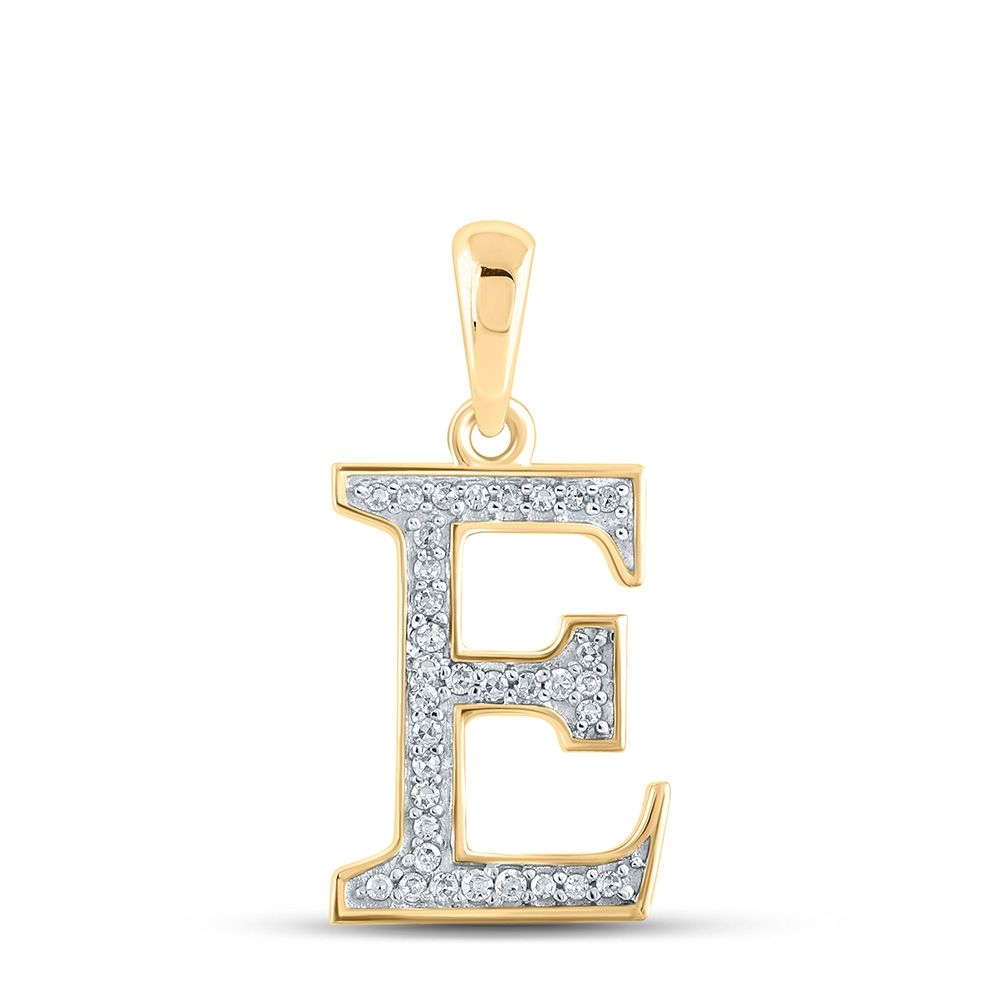 10k Gold 1/10 ct Diamond Initial Pendant
