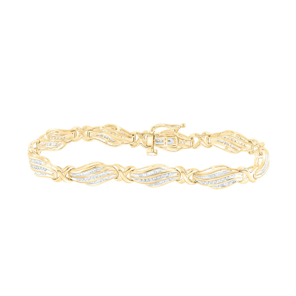10k Gold 1 ct Baguette Diamond Bracelet