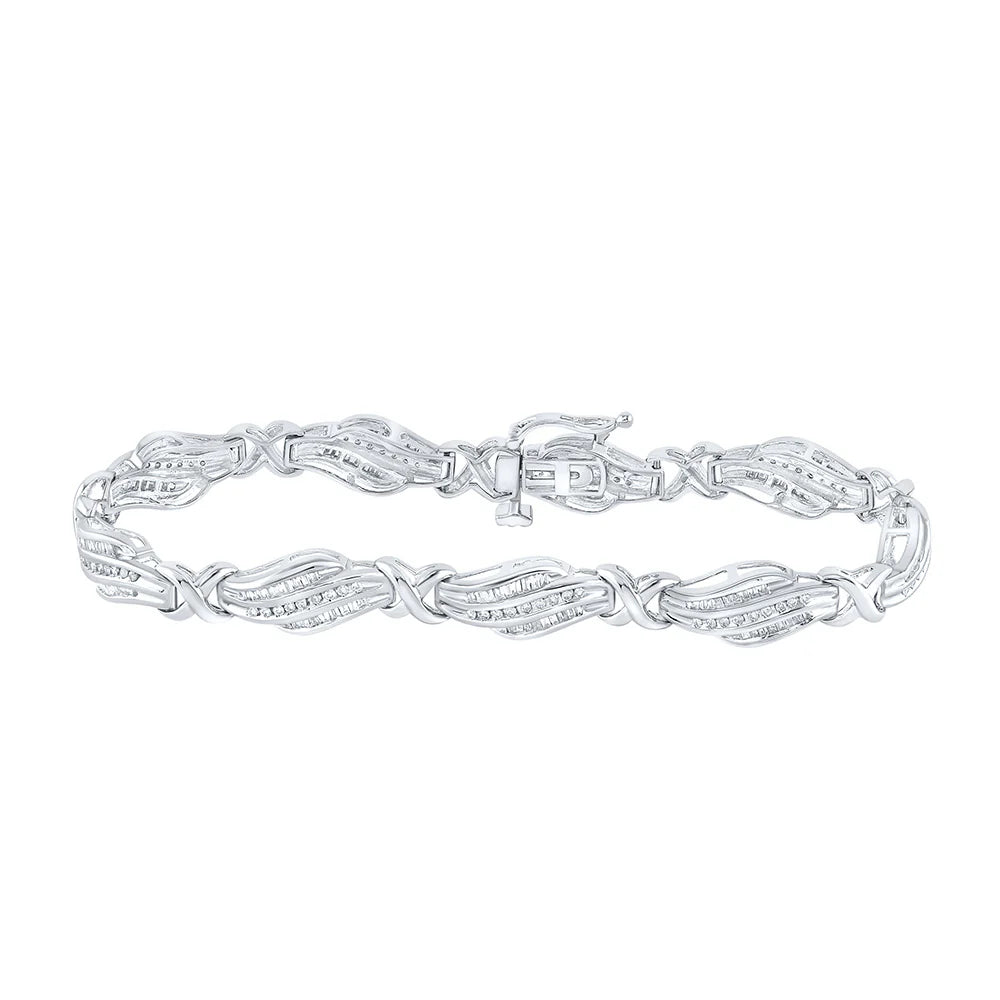 10k Gold 1 ct Baguette Diamond Bracelet