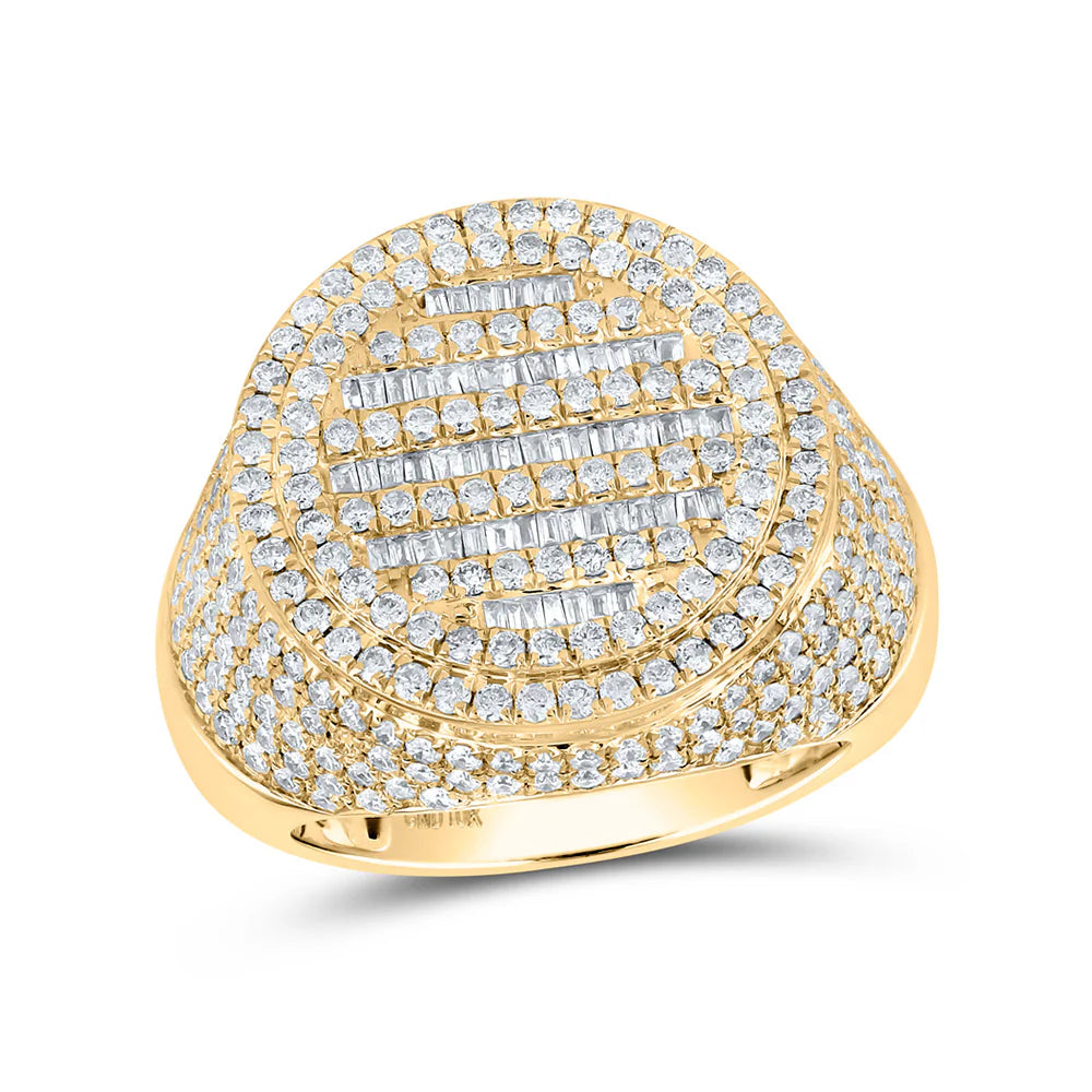 10k Gold 3.5 ct Baguette Diamond Circle Ring