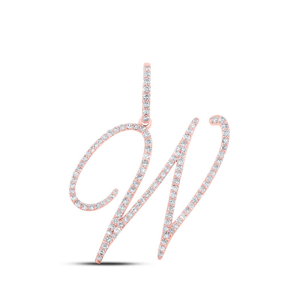 10k Gold 5/8 ct Diamond Cursive Initial Pendant