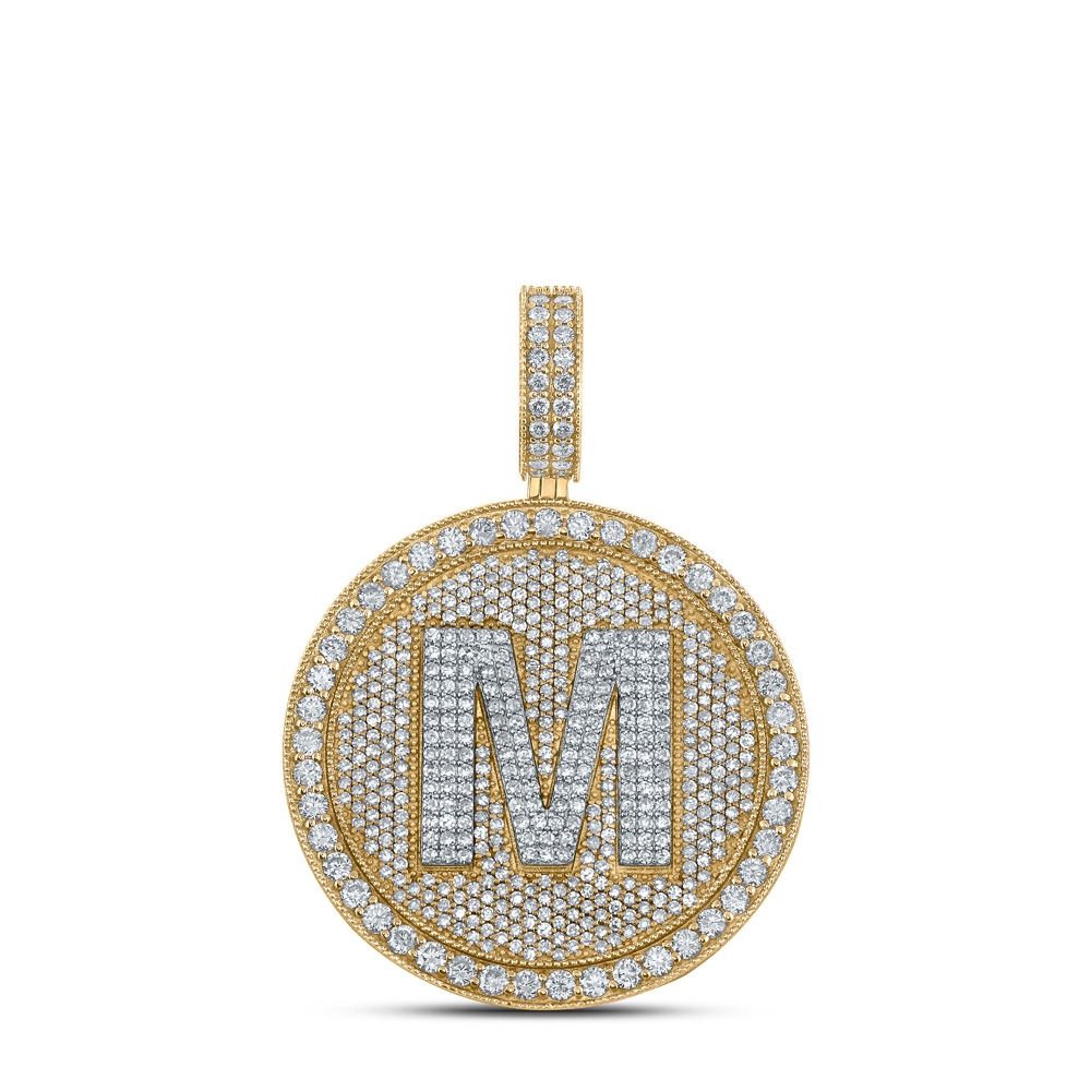 10k Gold 4 ct Diamond Honeycomb Initial Pendant