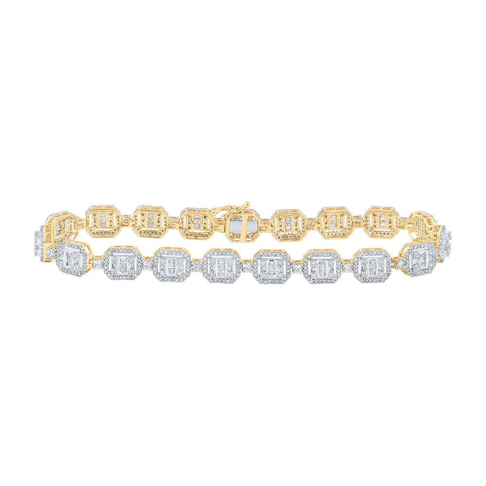 10k Yellow Gold 4.5 ct Baguette Diamond Bracelet