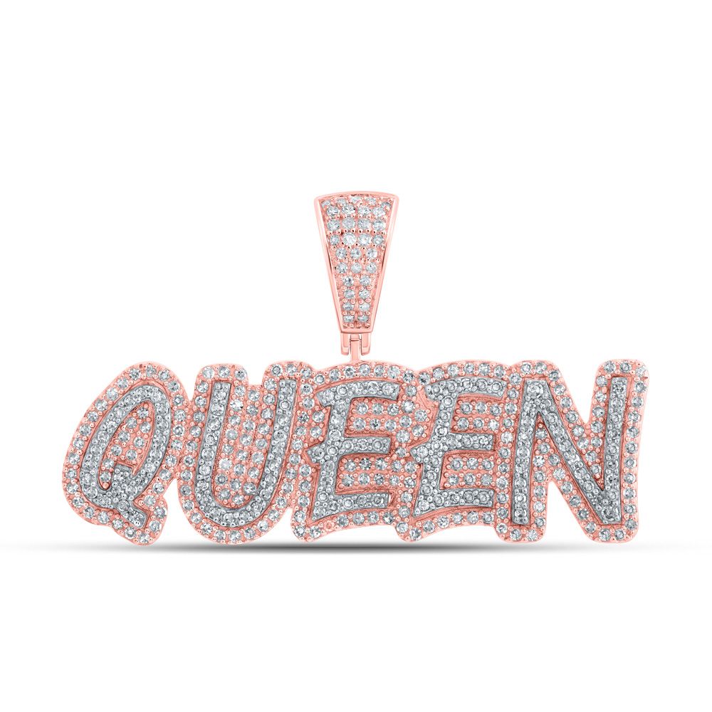 10k Gold 1 ct Diamond Queen Pendant