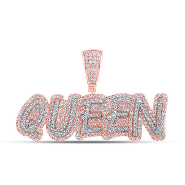 10k Gold 1 ct Diamond Queen Pendant