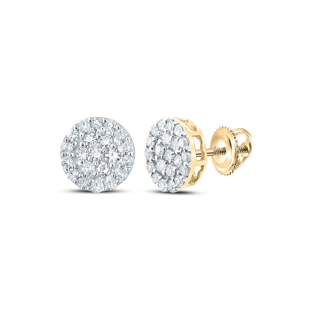 10k Gold 1/4 ct Diamond Cluster Earrings