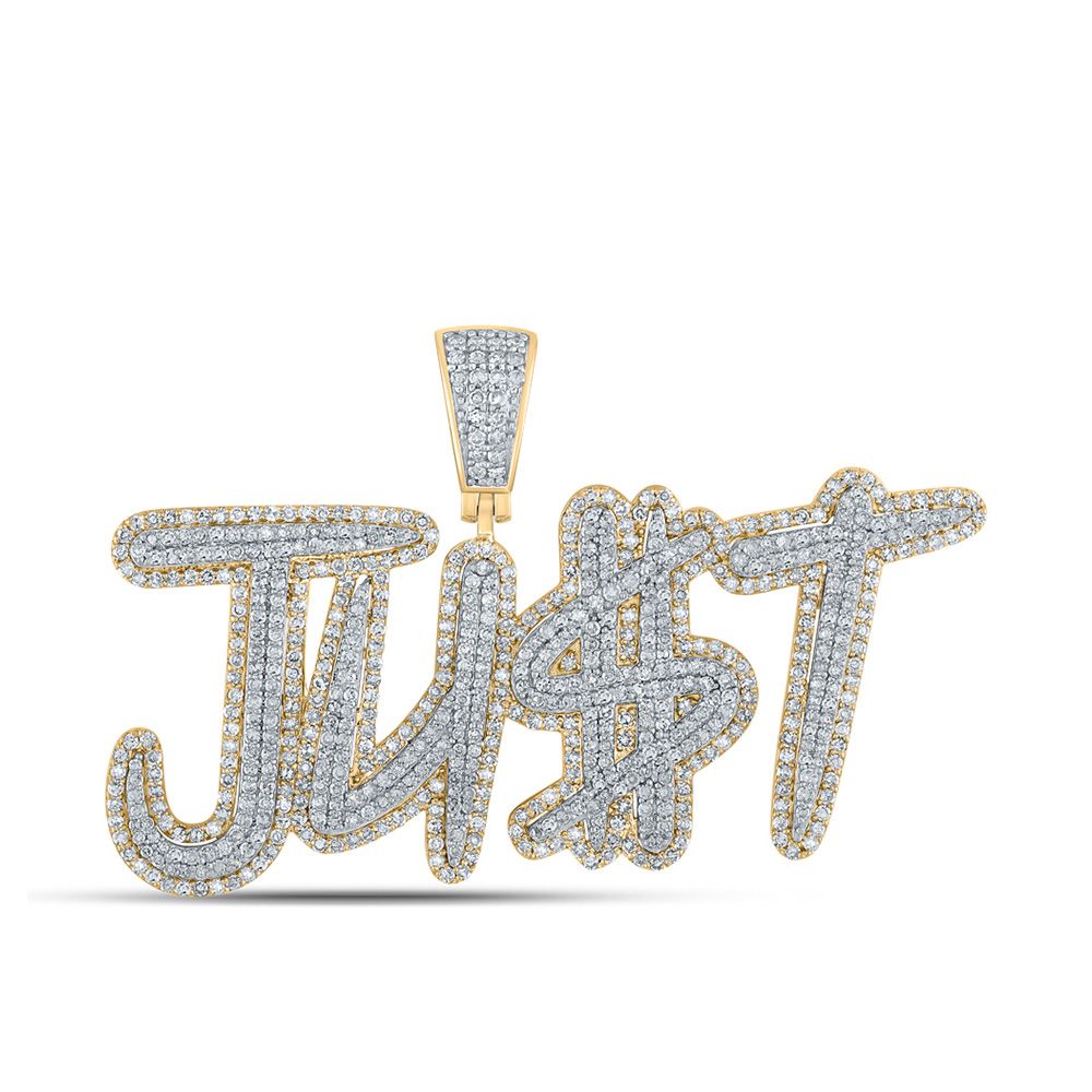 10k Gold 2 5/8 ct Diamond JU$T Pendant