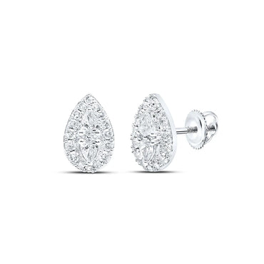 10k Gold 3/8 ct Pear Diamond Teardrop Earrings