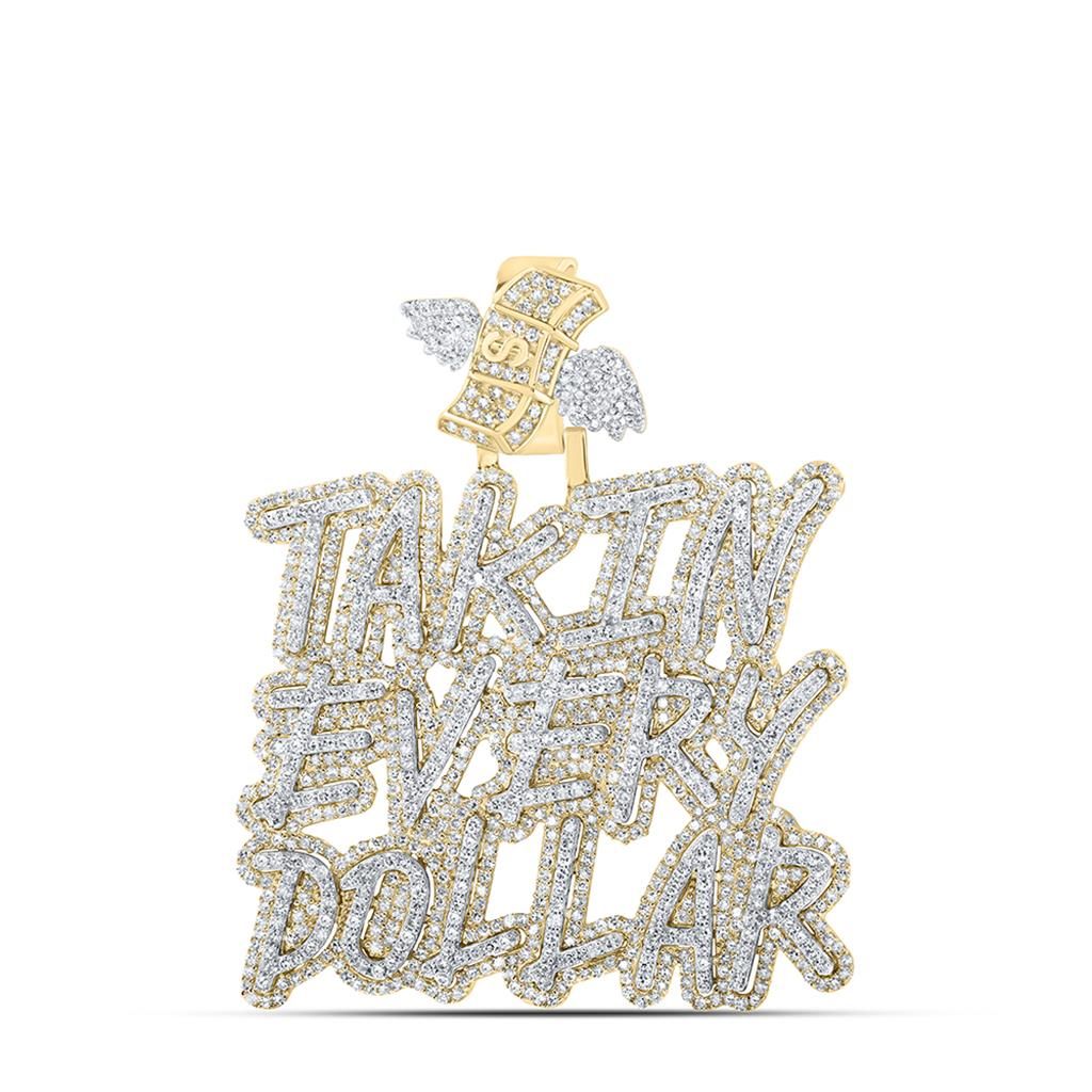 10K Gold 4 ct Diamond Takin Every Dollar Pendant
