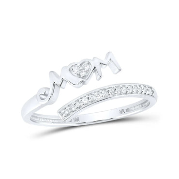10k Gold 1/10 ct Diamond Mom Cuff Ring