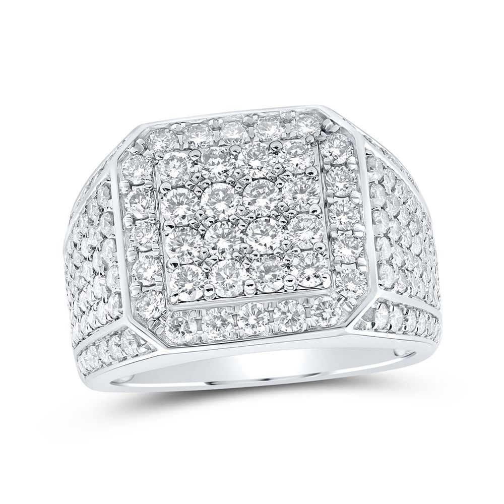 14k White Gold 4 ct Diamond Square Ring