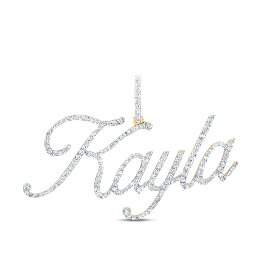 10k Gold 1 ct Diamond Ready Name Pendant