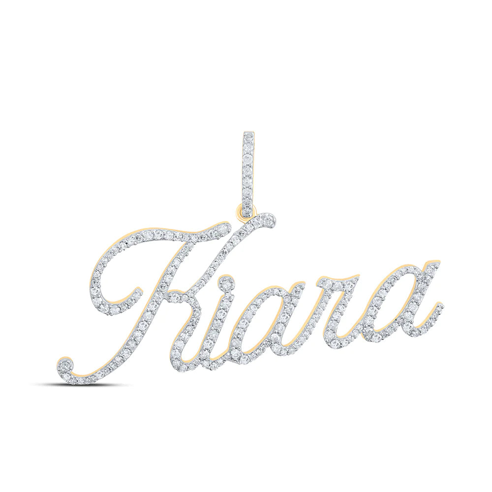 10k Gold 1 ct Diamond Ready Name Pendant