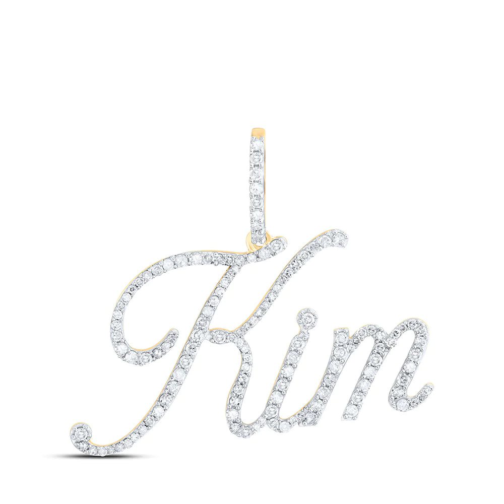 10k Gold 1 ct Diamond Ready Name Pendant