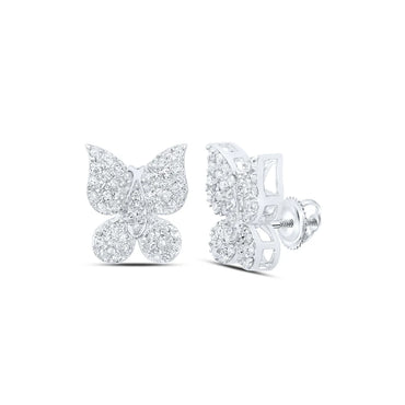10k Gold 1/4 ct Diamond Butterfly Earrings