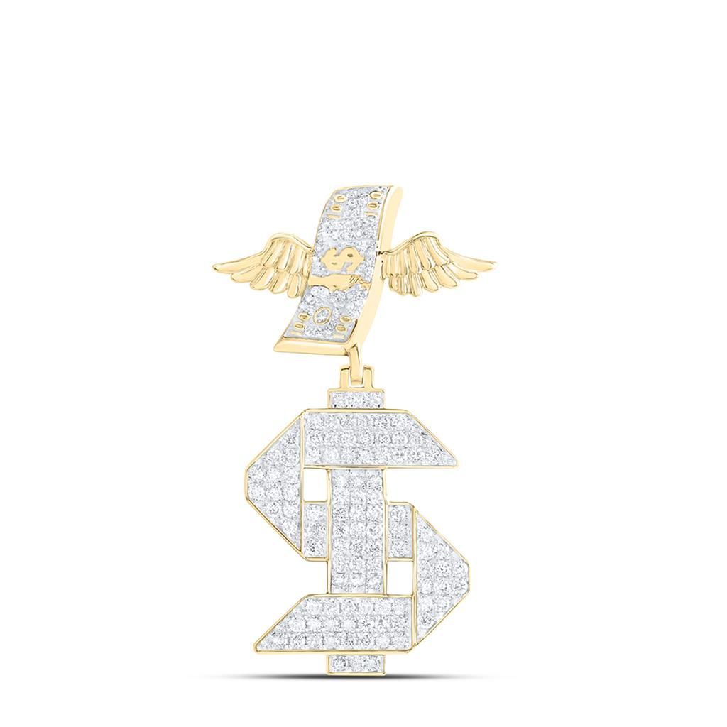 10kt Gold 1.25 ct Diamond Dollar Sign Pendant