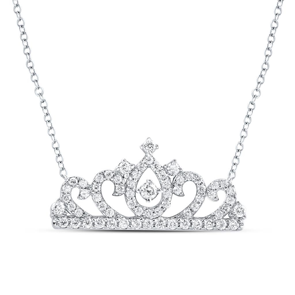10k Gold 1/2 ct Diamond Crown Necklace