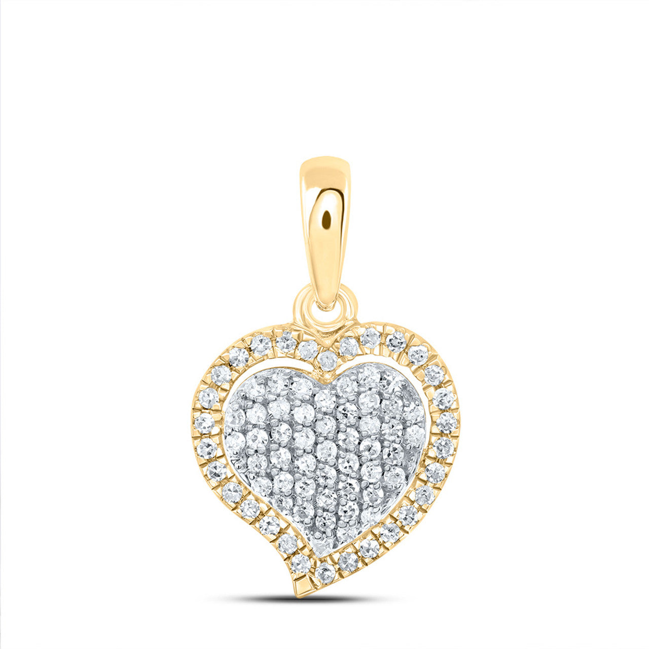 10k Gold 1/5 ct Diamond Heart Pendant