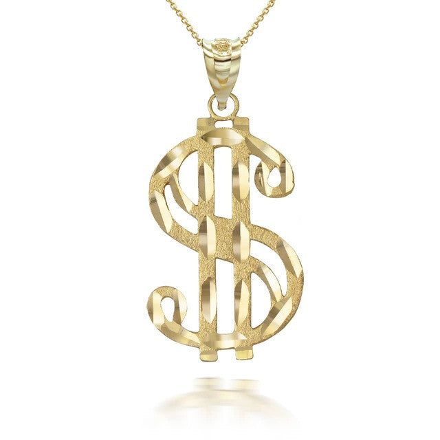 10k Gold "$" Dollar Sign Pendant