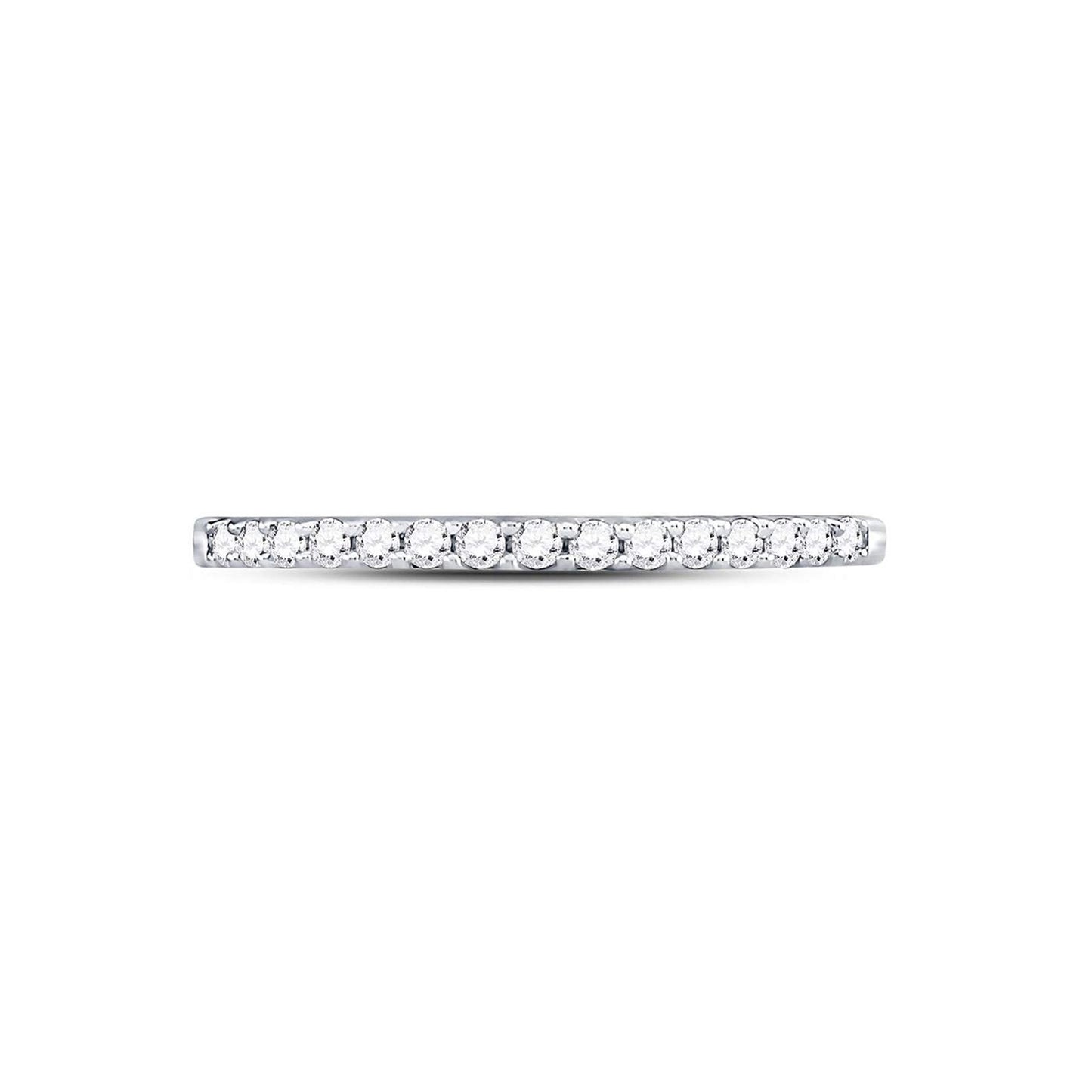 14k White Gold 1/5 ct Diamond Wedding Band