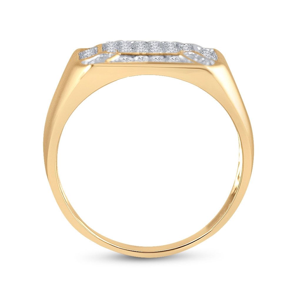 10k Gold 1/3 ct Diamond Square Cluster Ring